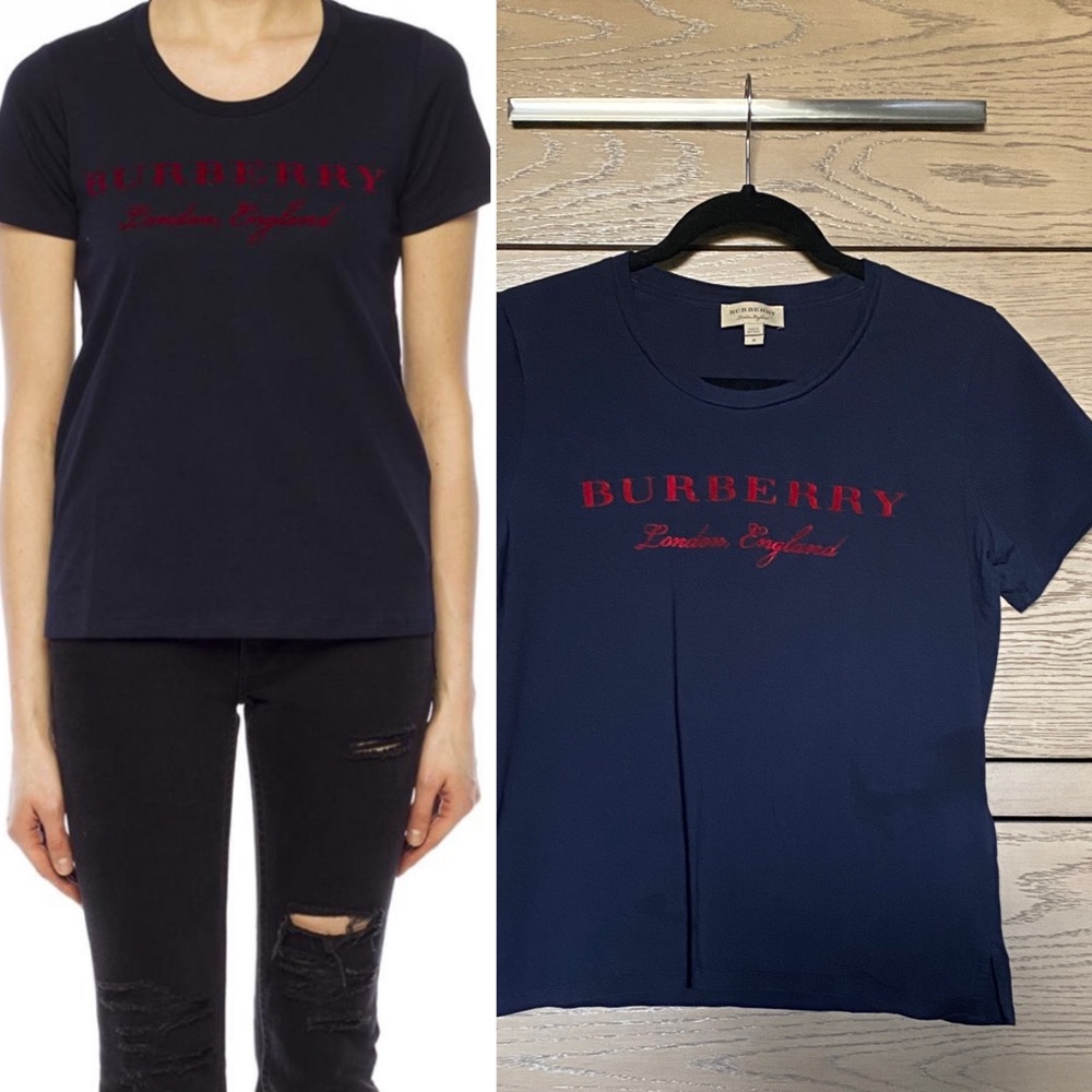 Burberry Short Sleeve Tshirt.  Size M. Navy